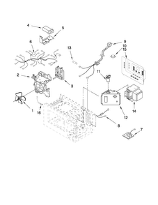 Microwave Interior Parts Diagram and Parts List for JMC1150WS00  Jenn-Air Microwave