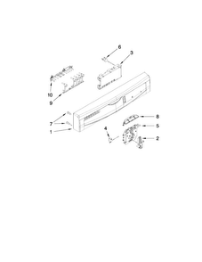 Control Panel And Latch Parts Diagram and Parts List for ADB1400AWD1  Amana Dishwasher