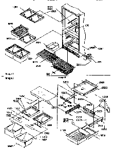 Shelving Assemblies Diagram and Parts List for BX22S5E-P1196705WL  Amana Refrigerator