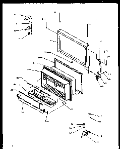 Freezer Door Diagram and Parts List for TG18R2L-P1158305WL  Amana Refrigerator