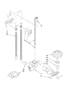 Fill, Drain And Overfill Parts Diagram and Parts List for MDB7609AWB1  Maytag Dishwasher