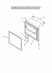 Freezer Door Parts Diagram and Parts List for GB2526PEKW12  Amana Refrigerator