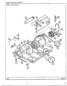 Motor And Drive Diagram and Parts List for 7543A REV A Norge Dryer