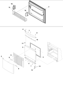 Freezer Door Diagram and Parts List for XRBS209BSR-PXRBS20  Amana Refrigerator