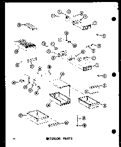 Interior Parts Diagram and Parts List for TC18C-C-P73500-16WC  Amana Refrigerator