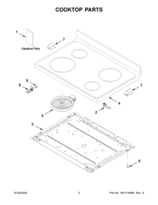 Cooktop Parts Diagram and Parts List for AER6303MMS1  Amana Range