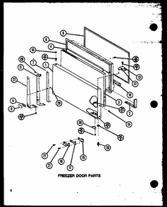 Freezer Door Parts (tm16n/p1102101w) (tm16n/p1102102w) (tm16n1/p1102116w) (tm16n1/p1102117w) Diagram and Parts List for TM18N-P1102104W  Amana Refrigerator