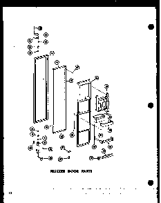 Freezer Door Parts Diagram and Parts List for SD19W-C-P60340-36WC  Amana Refrigerator