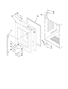 Door Parts Diagram and Parts List for JUB248LWRS00  Jenn-Air Wine and Beverage Cooler