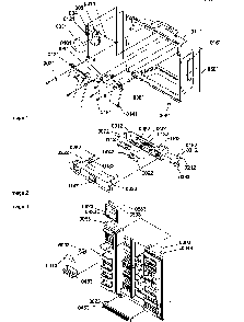 Ice & Water Cavity, Elect Bracket Assy & Toe Grille Diagram and Parts List for SRD522SW-P1184707WW  Amana Refrigerator