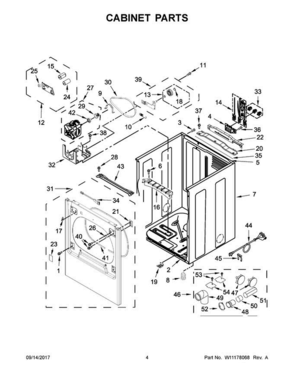 03 - Cabinet Parts Diagram and Parts List for YMEDB855DC4  Maytag Dryer