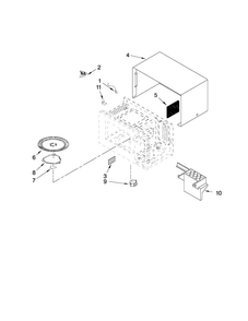 Microwave Oven Cavity Parts Diagram and Parts List for UMC5200BAS00  Maytag Microwave