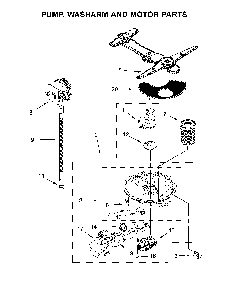 Pump, Washarm And Motor Parts Diagram and Parts List for 66514752N512  Kenmore Dishwasher