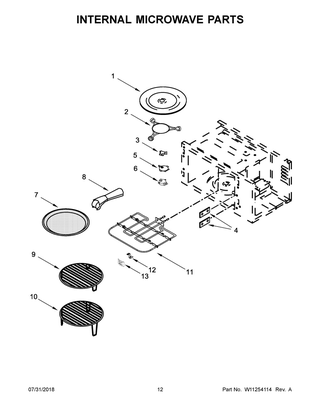 Internal Microwave Parts Diagram and Parts List for JMW3430DP03  Maytag Microwave Oven Combo