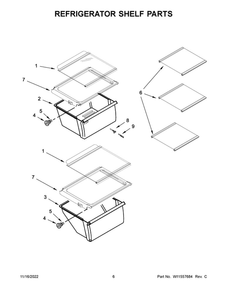 Refrigerator Shelf Parts 2 Diagram and Parts List for MSS25N4MKZ04  Maytag Refrigerator