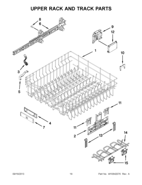10 - UPPER RACK AND TRACK PARTS Diagram and Parts List for JDB8200AWS3  Maytag Dishwasher