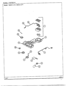 Controls Diagram and Parts List for HMG211570  Admiral Refrigerator