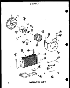 Evaporator Parts Diagram and Parts List for 5P-2MW P54972-7R Amana Air Conditioner