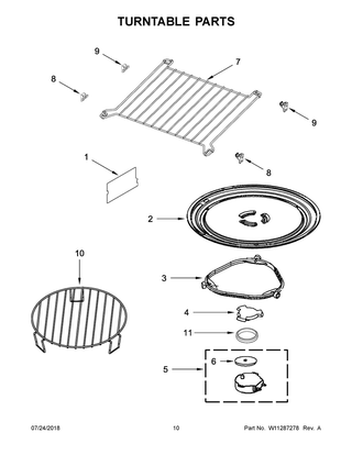 Turntable Parts Diagram and Parts List for YJMV9196CB4  Maytag Microwave