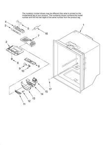 Refrigerator Liner Parts Diagram and Parts List for ABL2527FES12  Amana Refrigerator