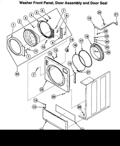 Door Assy Diagram and Parts List for LTKA6AQN4350  Speed Queen Washer Dryer Combo