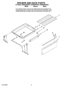 DRAWER AND RACK PARTS, OPTIONAL PARTS (NOT INCLUDED) Diagram and Parts List for MGRH865QDB12  Maytag Range