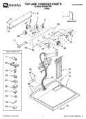 TOP AND CONSOLE PARTS Diagram and Parts List for MGD5840TW0  Maytag Dryer