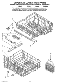 UPPER AND LOWER RACK PARTS Diagram and Parts List for ADB3500AWB36  Amana Dishwasher