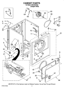 CABINET PARTS Diagram and Parts List for HGD4300TQ0  Magic Chef Dryer
