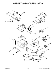 Cabinet And Stirrer Parts Diagram and Parts List for JMW3430LM03  Jenn-Air Microwave Oven Combo