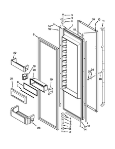 Refrigerator Door Parts Diagram and Parts List for JS48PPDUDB16  Jenn-Air Refrigerator