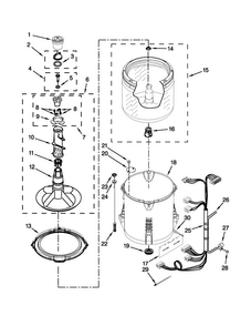 Basket And Tub Parts Diagram and Parts List for NTW4701BQ0  Amana Washer