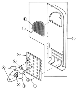 Heater Duct Diagram and Parts List for SSEH07WJ1500  Speed Queen Dryer
