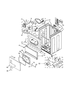 Cabinet Parts Diagram and Parts List for 4KMEDX505BW0  Maytag Dryer