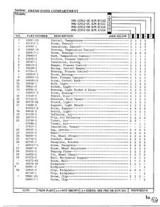 Fresh Food Compartment Page 2 Diagram and Parts List for HMG-22912-0C  Admiral Refrigerator