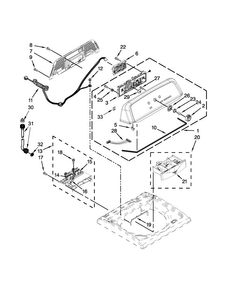 Console And Dispenser Parts Diagram and Parts List for 7MMVWX521BW1  Maytag Washer