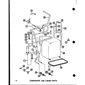 Compressor And Tubing Parts Diagram and Parts List for RHQ48-003 P55201-50C Amana Air Conditioner