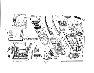 Vacuum Diagram and Parts List for U5170-900  Hoover Upright Vacuum