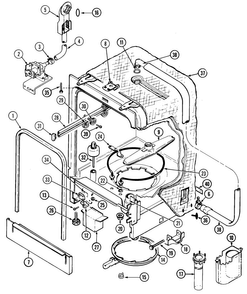 Tub Diagram and Parts List for OEMM1-CDU5JV  Crosley Dishwasher