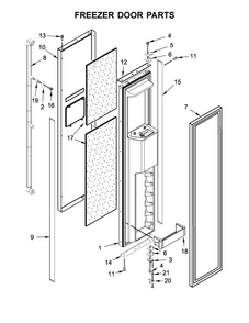 Freezer Door Parts Diagram and Parts List for JS42PPDUDE01  Jenn-Air Refrigerator