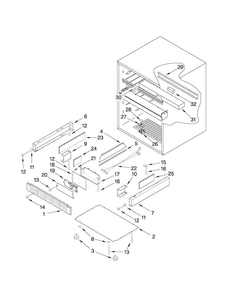 Liner Parts Diagram and Parts List for JUD248RCCX00  Jenn-Air Refrigerator