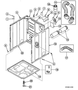 Cabinet Assy Diagram and Parts List for SDE307WF1500  Speed Queen Dryer