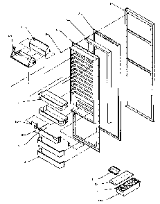 Ref Door Diagram and Parts List for SQD25N2L-P1181317WL  Amana Refrigerator