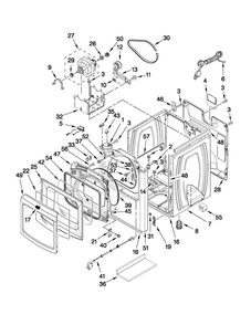 Cabinet Parts Diagram and Parts List for 7MMGDB850WL1  Maytag Dryer