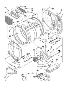 Upper And Lower Bulkhead Parts Diagram and Parts List for MLE24PRAZW1  Maytag Dryer