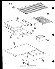 Refrigerator Interior Parts Diagram and Parts List for TM14D-P73953-23W  Amana Refrigerator
