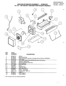Add On Ice Maker Assembly Page 2 Diagram and Parts List for TZ21Q  Amana Refrigerator