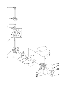 Brake, Clutch, Gearcase, Motor And Pump Parts Diagram and Parts List for ATW4475XQ0  Admiral Washer
