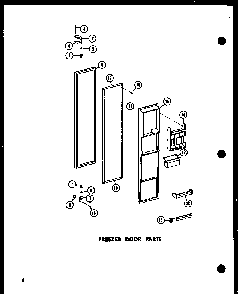 Freezer Door Parts Diagram and Parts List for ESR22N-P73320-45W  Amana Refrigerator