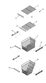 Fz Shelf Diagram and Parts List for ACD2232HRB0  Amana Refrigerator